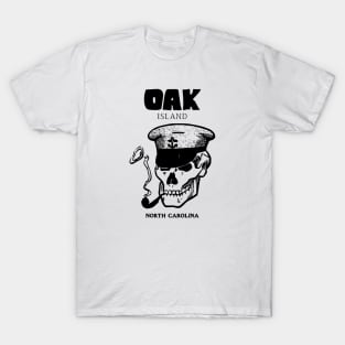 Oak Island, NC Skull Captain T-Shirt